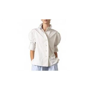 NEW THIERRY COLSON vita lady poplin blouse in turtle dove